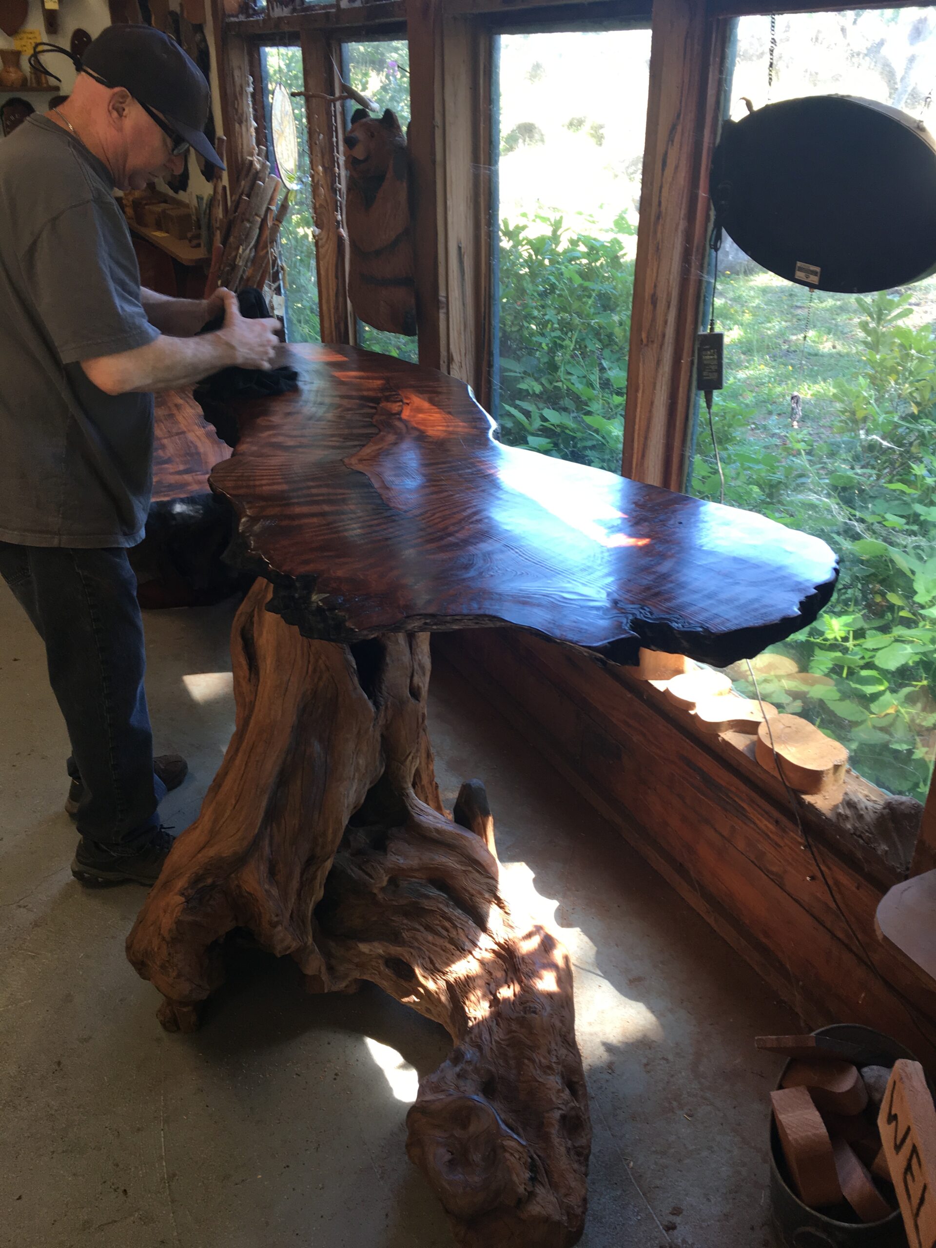 Redwood burl table