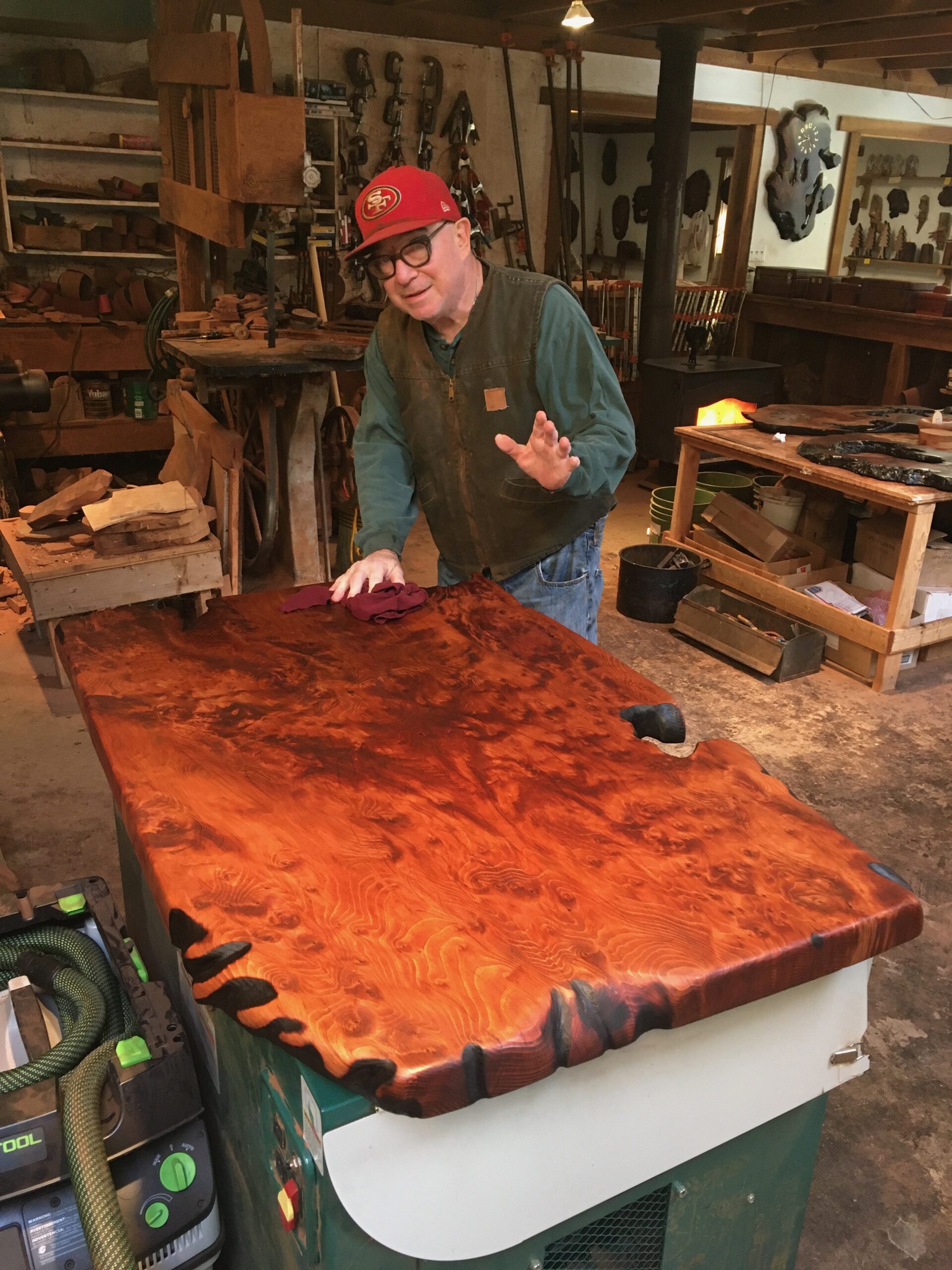 redwood table top
